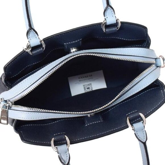 COACH Midnight and Light Blue Leather Mini Lillie Crossbody Silver Accents NWT - Picture 2 of 10